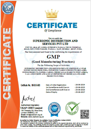 GMP certificate ensuring quality and safety in manufacturing processes