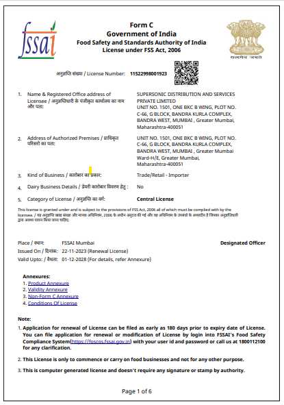 FSSAI certification logo representing food safety compliance in India